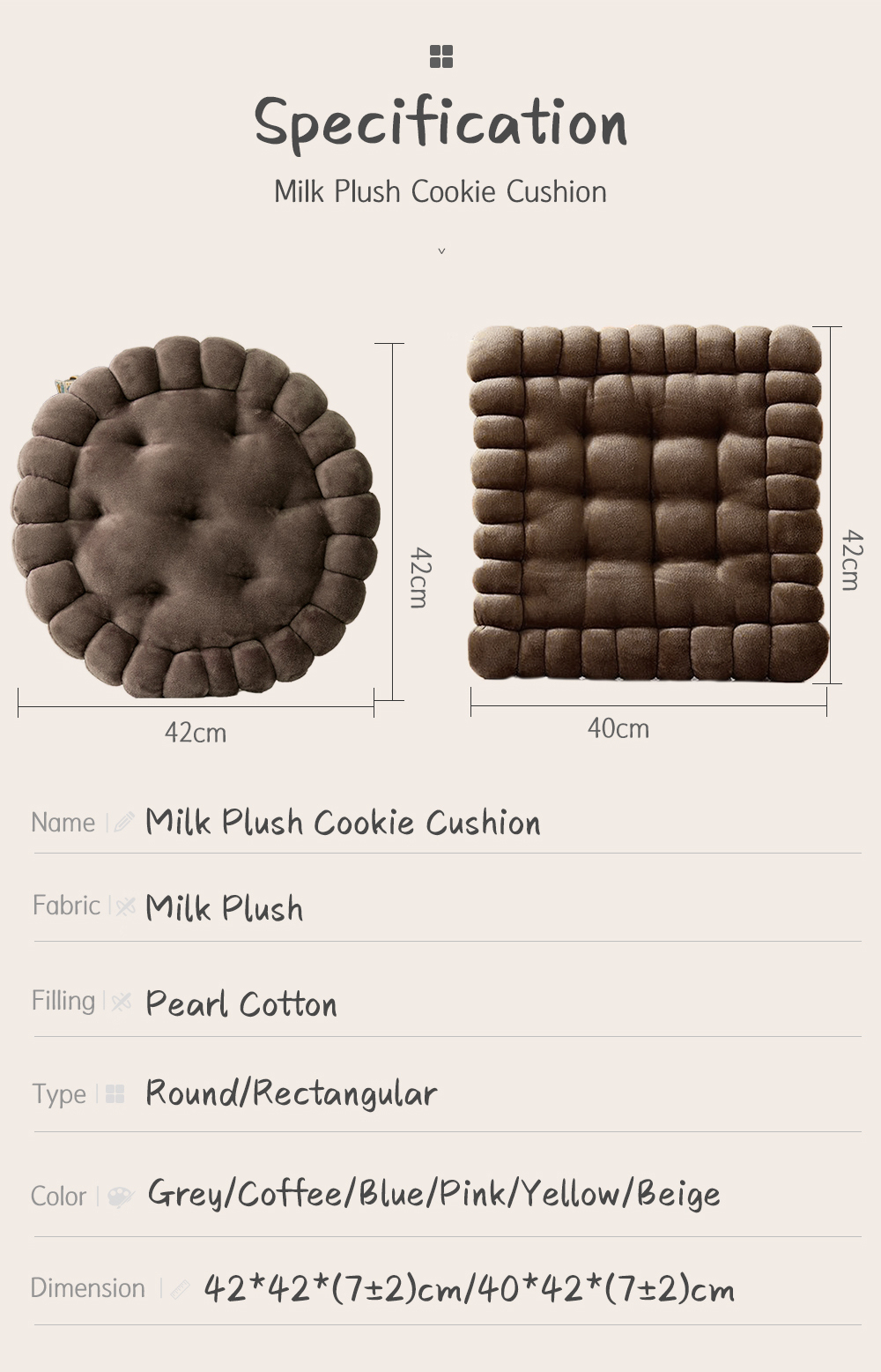 Milk Plush Cookie Cushion-9